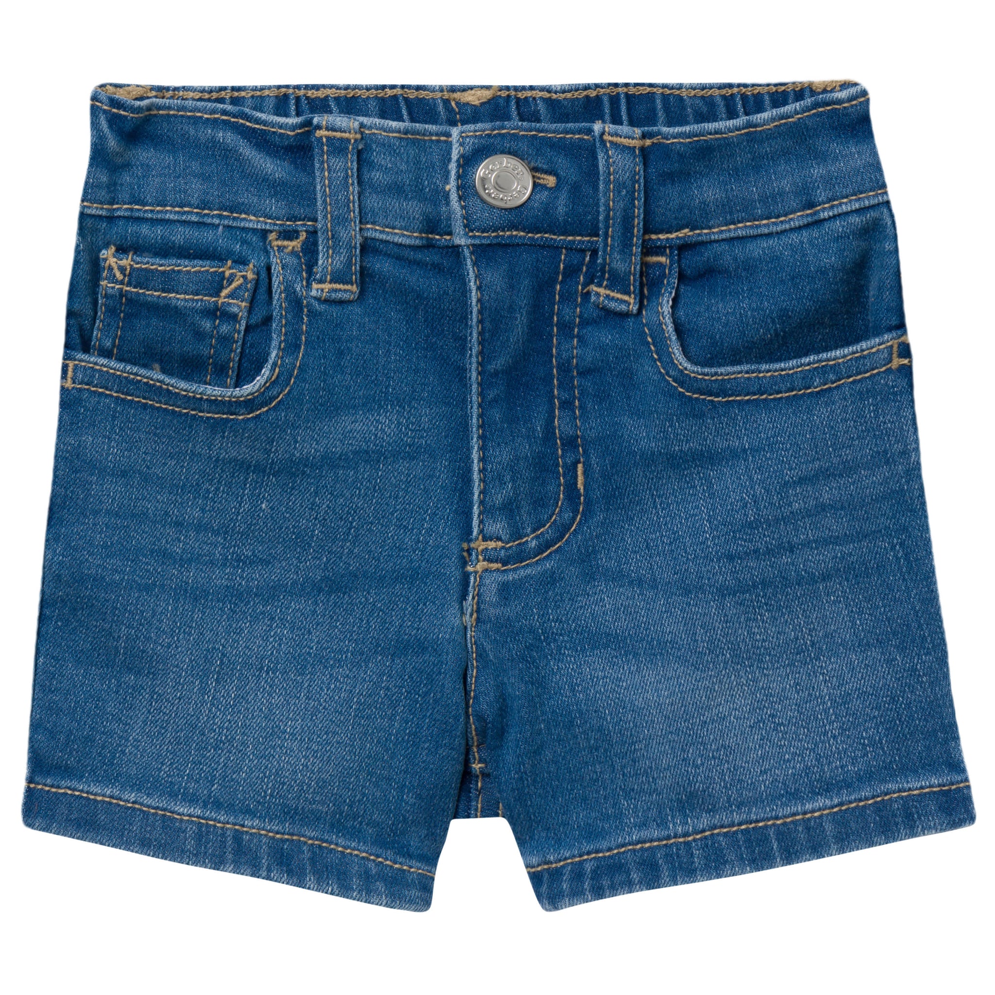 Infant & Toddler Neutral Light Wash Denim Shorts-Gerber Childrenswear Wholesale