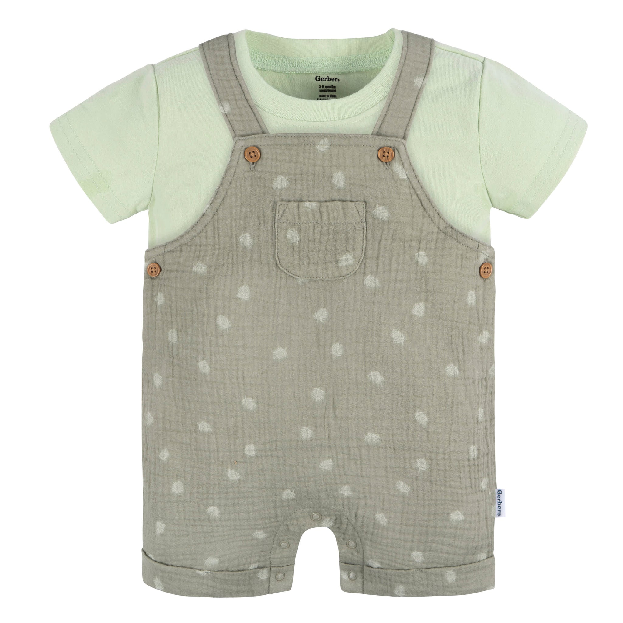 2-Piece Baby Neutral Palms Romper and T-Shirt-Gerber Childrenswear Wholesale