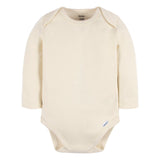 5-Pack Baby Natural Premium Long Sleeve Lap Shoulder Onesies® Bodysuits-Gerber Childrenswear Wholesale