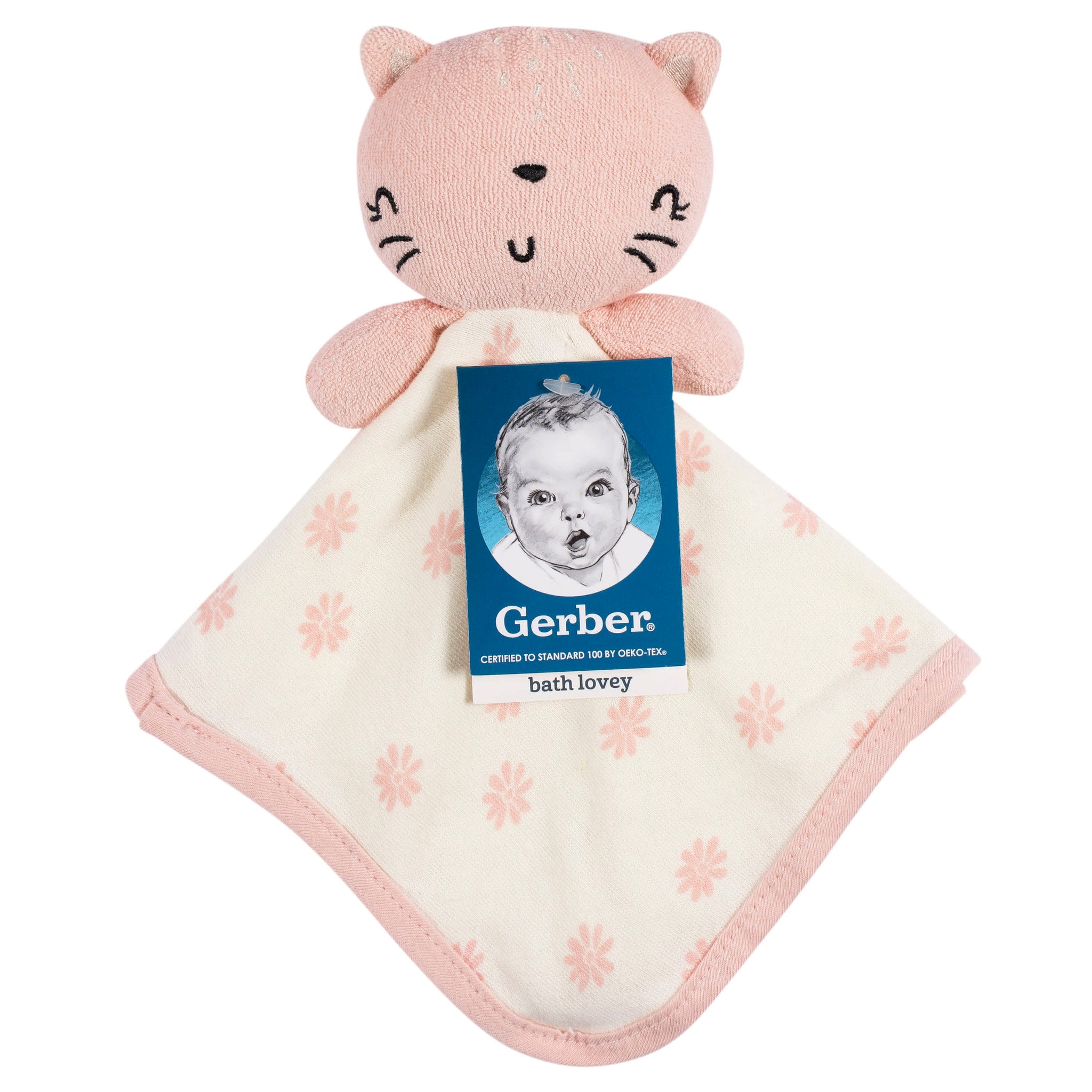 Baby Girls Kitty Floral Washcloth Lovey-Gerber Childrenswear Wholesale