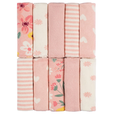 10-Pack Baby Girls Kitty Floral Washcloths-Gerber Childrenswear Wholesale