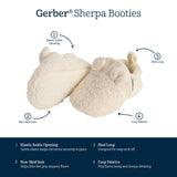 Baby Neutral Ivory Sherpa Booties-Gerber Childrenswear Wholesale