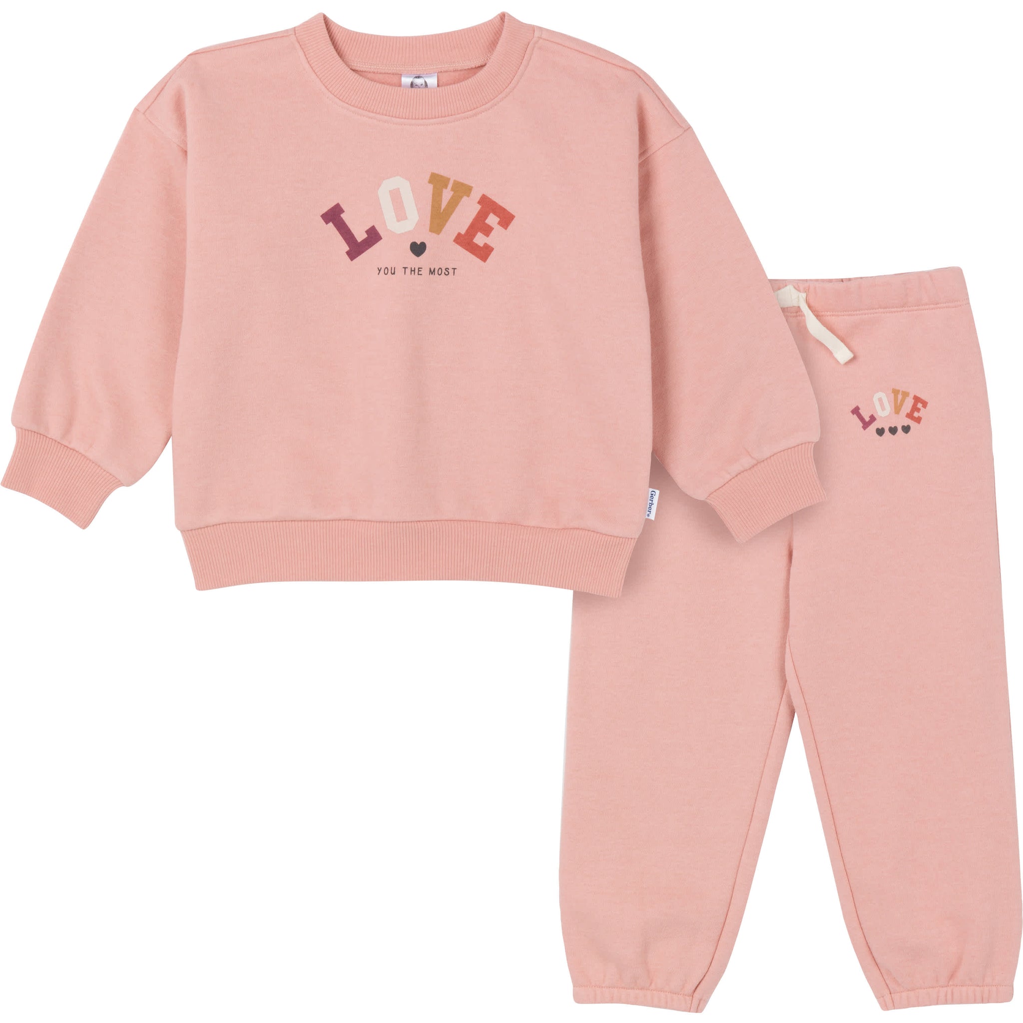 2-Piece Baby & Toddler Girls Peach Fleece Set-Gerber Childrenswear Wholesale