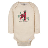 6-Pack Baby Neutral Deer Long Sleeve Onesies® Bodysuits-Gerber Childrenswear Wholesale