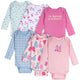 6-Pack Baby Girls Pears Long Sleeve Onesies® Bodysuits-Gerber Childrenswear Wholesale