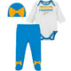 3-Piece Baby Girls Chargers Bodysuit, Footed Pant, & Cap Set-Gerber Childrenswear Wholesale