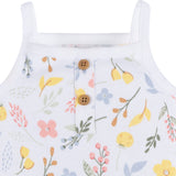 4-Pack Baby Girls White Floral Sleeveless Onesies® Bodysuits-Gerber Childrenswear Wholesale