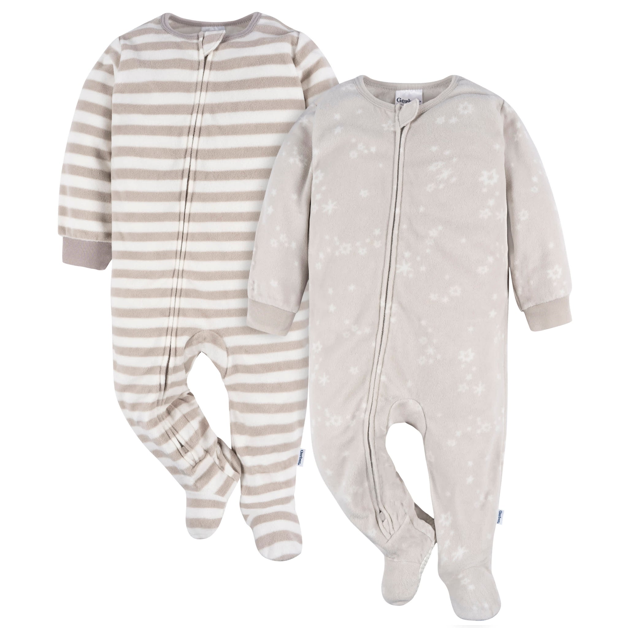 2-Pack Baby & Toddler Neutral Stars Fleece Pajamas-Gerber Childrenswear Wholesale