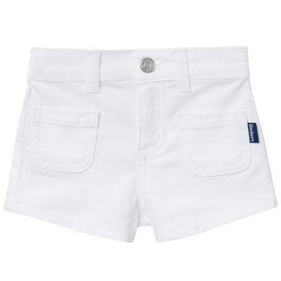 Baby & Toddler Girls White Twill Shorts-Gerber Childrenswear Wholesale