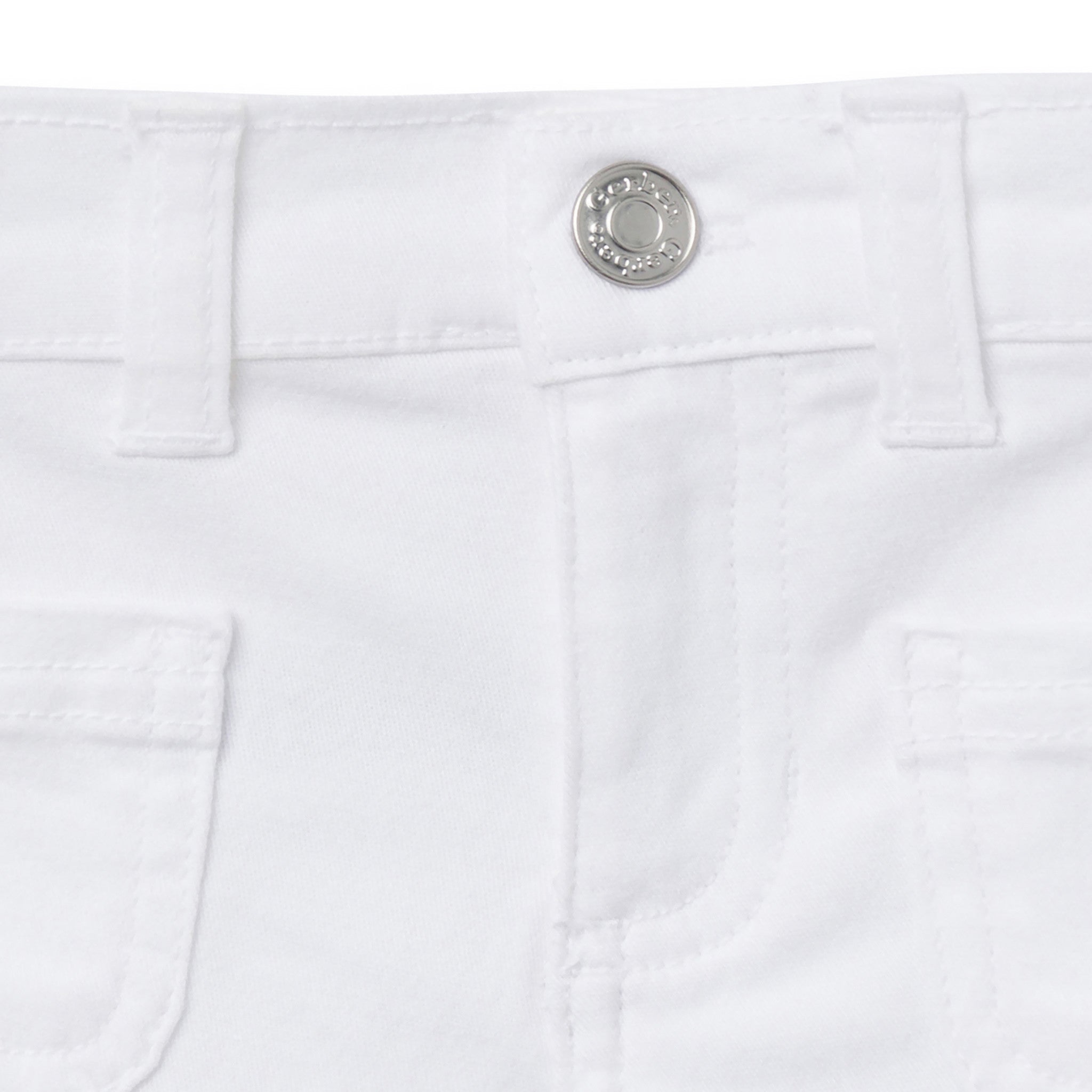 Baby & Toddler Girls White Twill Shorts-Gerber Childrenswear Wholesale