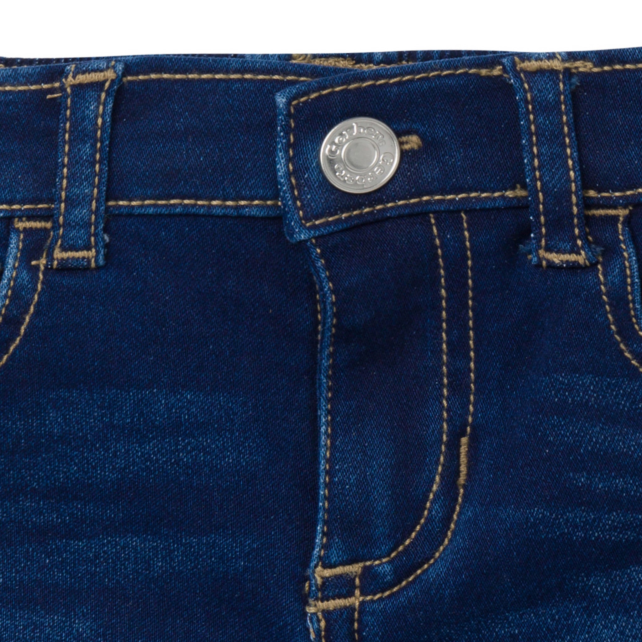 Baby & Toddler Neutral Dark Wash Cuffed Denim Shorts-Gerber Childrenswear Wholesale