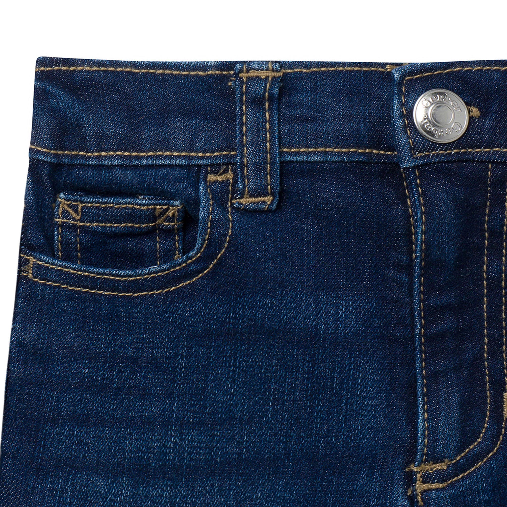 Baby & Toddler Neutral Dark Wash Denim Shorts-Gerber Childrenswear Wholesale