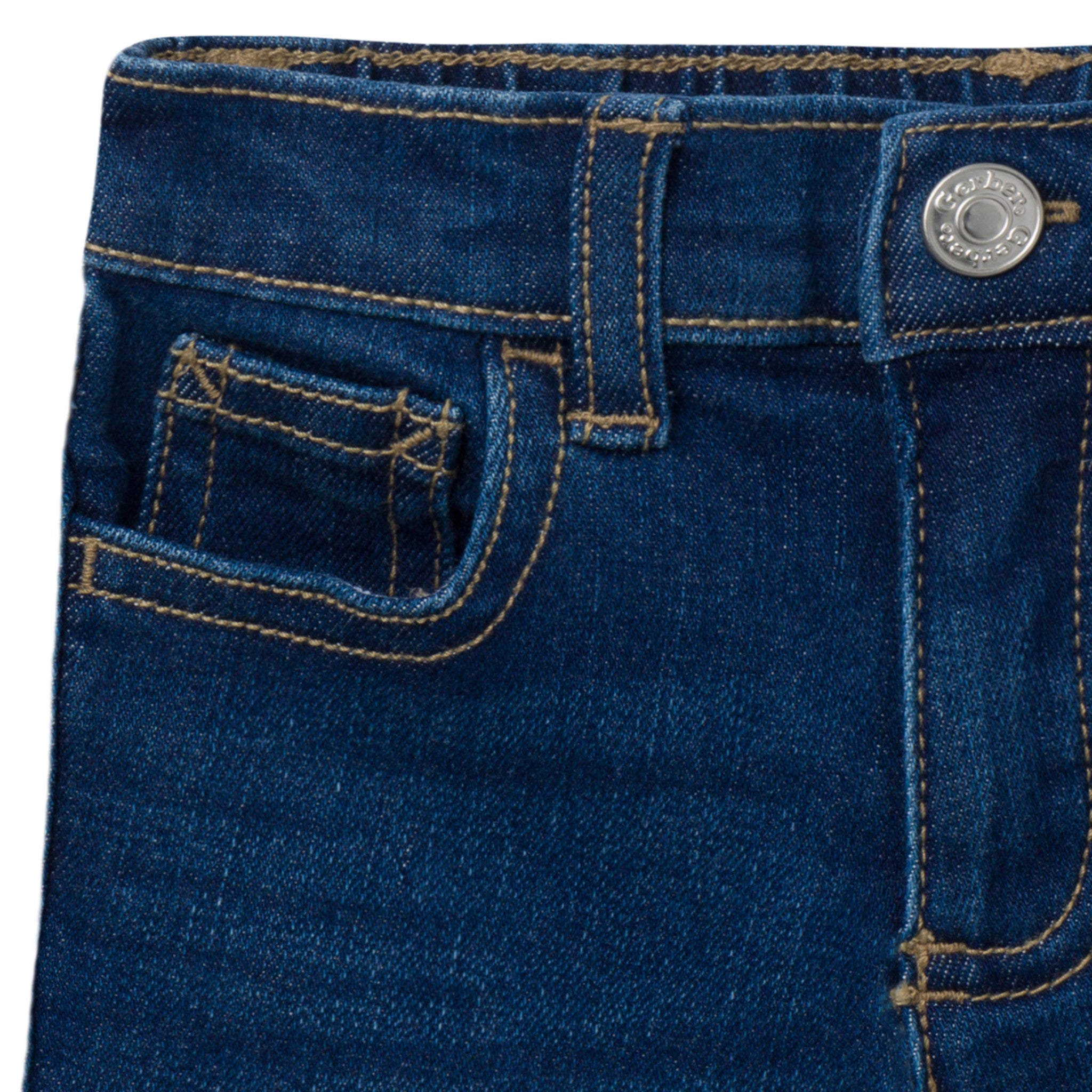 Infant & Toddler Neutral Dark Wash Denim Shorts-Gerber Childrenswear Wholesale