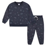 CASE of 2-Piece Toddler Boys Navy Space Sweatshirt & Pant-Gerber Childrenswear Wholesale