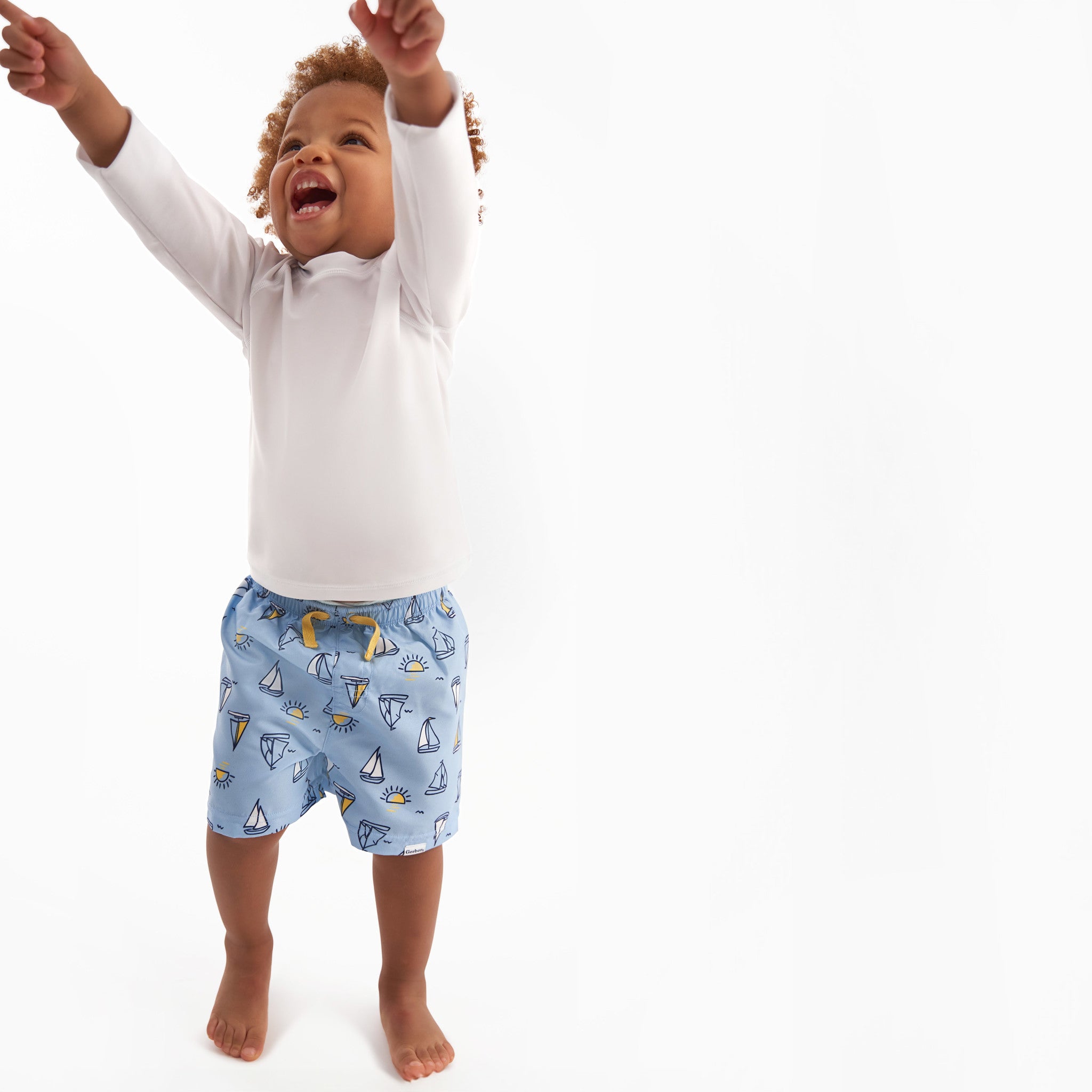 CASE of 2-Pack Toddler Boys Sailboats Swim Trunks-Gerber Childrenswear Wholesale