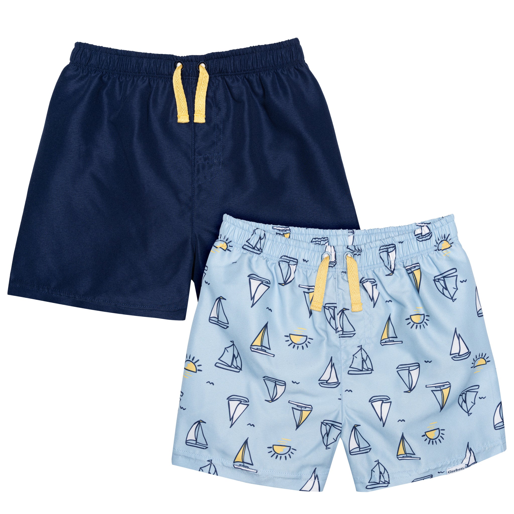 CASE of 2-Pack Toddler Boys Sailboats Swim Trunks-Gerber Childrenswear Wholesale