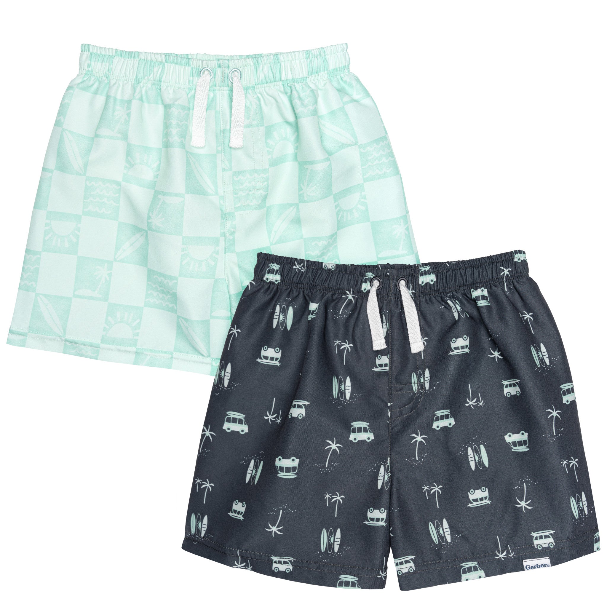 CASE of 2-Pack Toddler Boys Surf Swim Trunks-Gerber Childrenswear Wholesale