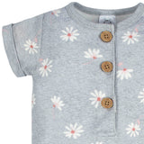 2-Pack Baby Girls Floral & Daisies Short Sleeve Rompers-Gerber Childrenswear Wholesale