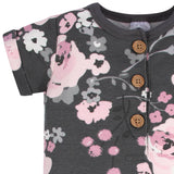 2-Pack Baby Girls Floral & Daisies Short Sleeve Rompers-Gerber Childrenswear Wholesale
