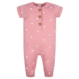 2-Pack Baby Girls Floral & Dots Short Sleeve Rompers-Gerber Childrenswear Wholesale