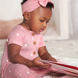 2-Pack Baby Girls Floral & Dots Short Sleeve Rompers-Gerber Childrenswear Wholesale