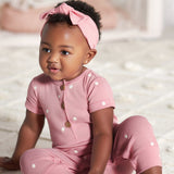2-Pack Baby Girls Floral & Dots Short Sleeve Rompers-Gerber Childrenswear Wholesale