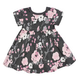2-Pack Baby Girls Gray Floral Short Sleeve Dresses-Gerber Childrenswear Wholesale