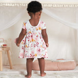 2-Pack Baby Girls Pink Floral Short Sleeve Dresses-Gerber Childrenswear Wholesale