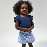 CASE of : 2-Pack Toddler Girls Blue Double Ruffle Tops-Gerber Childrenswear Wholesale