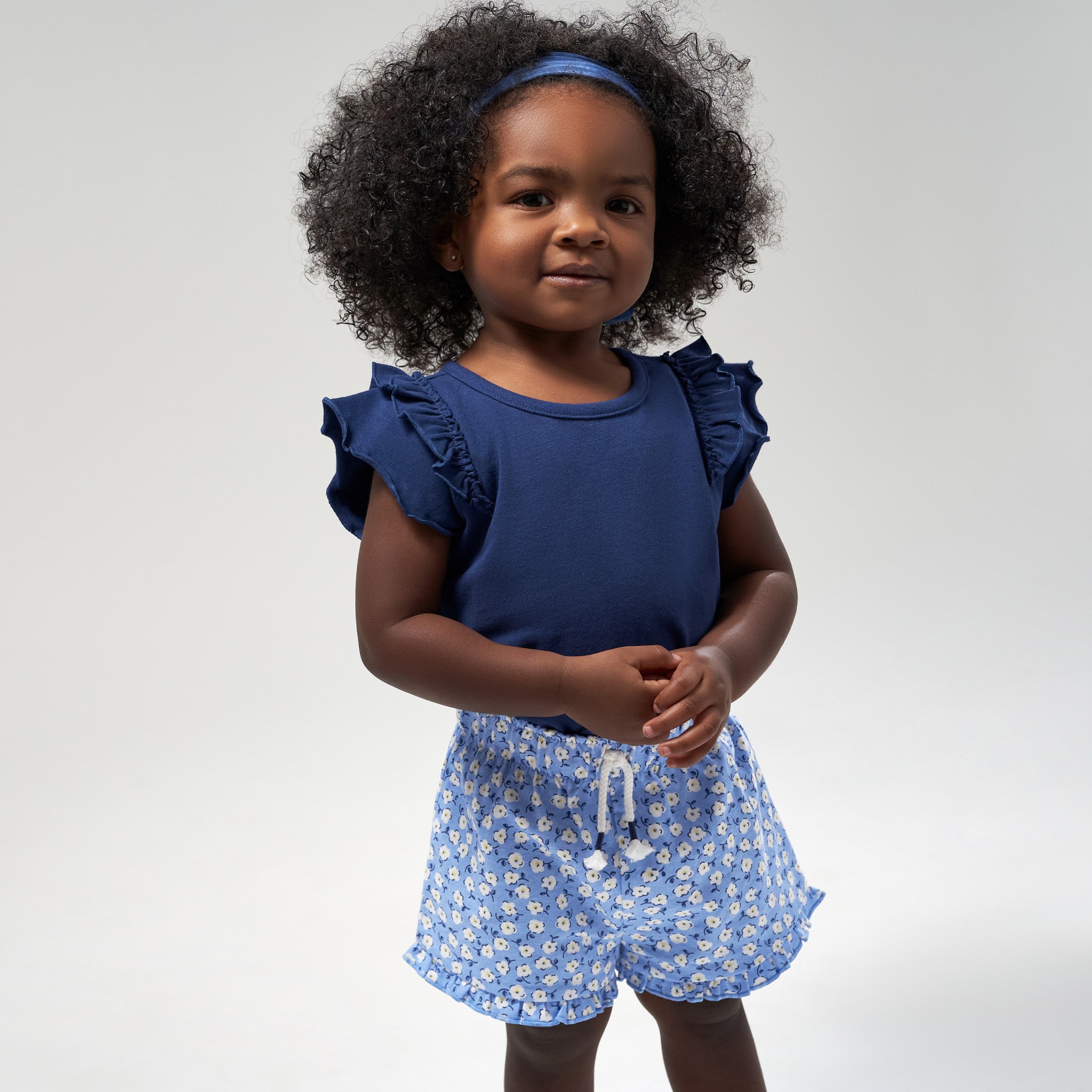 CASE of : 2-Pack Toddler Girls Blue Double Ruffle Tops-Gerber Childrenswear Wholesale