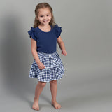 CASE of : 2-Pack Toddler Girls Blue Double Ruffle Tops-Gerber Childrenswear Wholesale