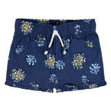 CASE of 2-Pack Infant and Toddler Girls Blue Floral Pull-On Shorts-Gerber Childrenswear Wholesale