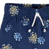 CASE of 2-Pack Infant and Toddler Girls Blue Floral Pull-On Shorts-Gerber Childrenswear Wholesale