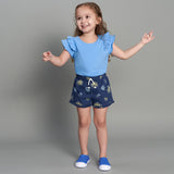 CASE of 2-Pack Infant and Toddler Girls Blue Floral Pull-On Shorts-Gerber Childrenswear Wholesale