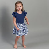 CASE of 2-Pack Infant and Toddler Girls Blue Floral Skorts-Gerber Childrenswear Wholesale