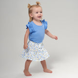 CASE of 2-Pack Infant and Toddler Girls Blue Floral Skorts-Gerber Childrenswear Wholesale