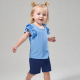 CASE of 2-Pack Infant and Toddler Girls Blue Pull-On Bike Shorts-Gerber Childrenswear Wholesale
