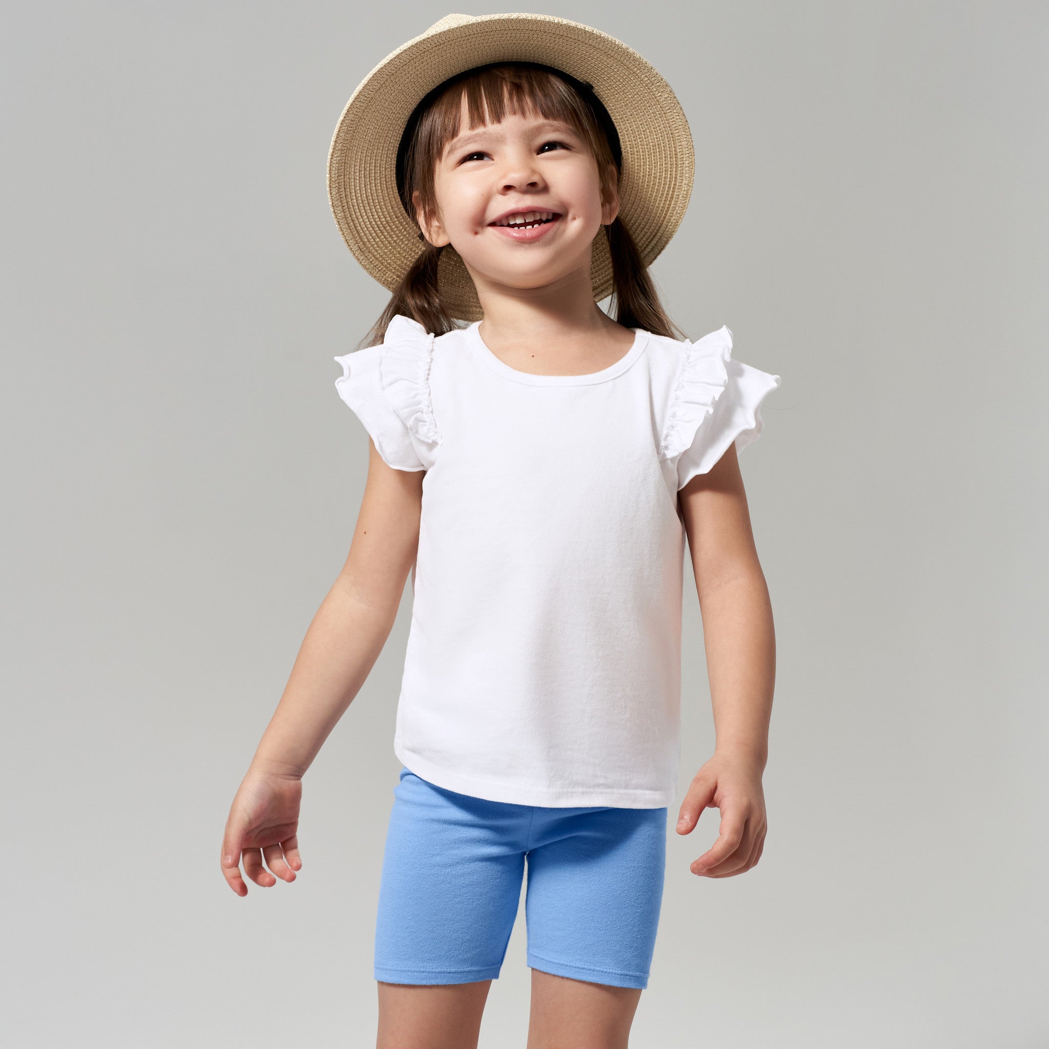 CASE of 2-Pack Infant and Toddler Girls Blue Pull-On Bike Shorts-Gerber Childrenswear Wholesale