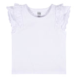 CASE of : 2-Pack Infant & Toddler Girls White/Pink Double Ruffle Tops-Gerber Childrenswear Wholesale