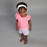 CASE of : 2-Pack Infant & Toddler Girls White/Pink Double Ruffle Tops-Gerber Childrenswear Wholesale