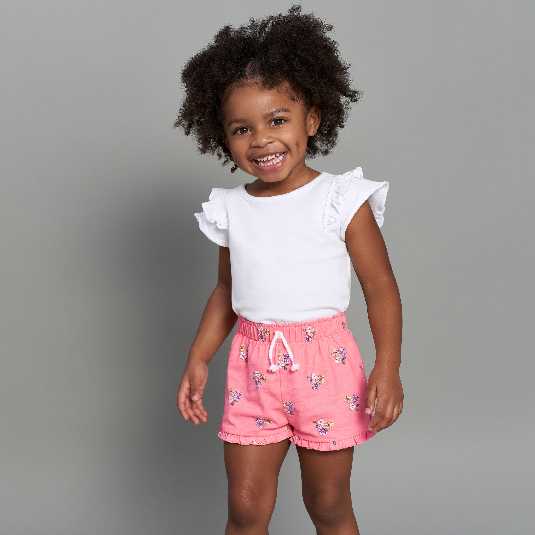 CASE of : 2-Pack Infant & Toddler Girls White/Pink Double Ruffle Tops-Gerber Childrenswear Wholesale