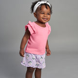 CASE of : 2-Pack Infant & Toddler Girls White/Pink Double Ruffle Tops-Gerber Childrenswear Wholesale