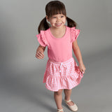 CASE of 2-Pack Infant and Toddler Girls Pink Floral Skorts-Gerber Childrenswear Wholesale