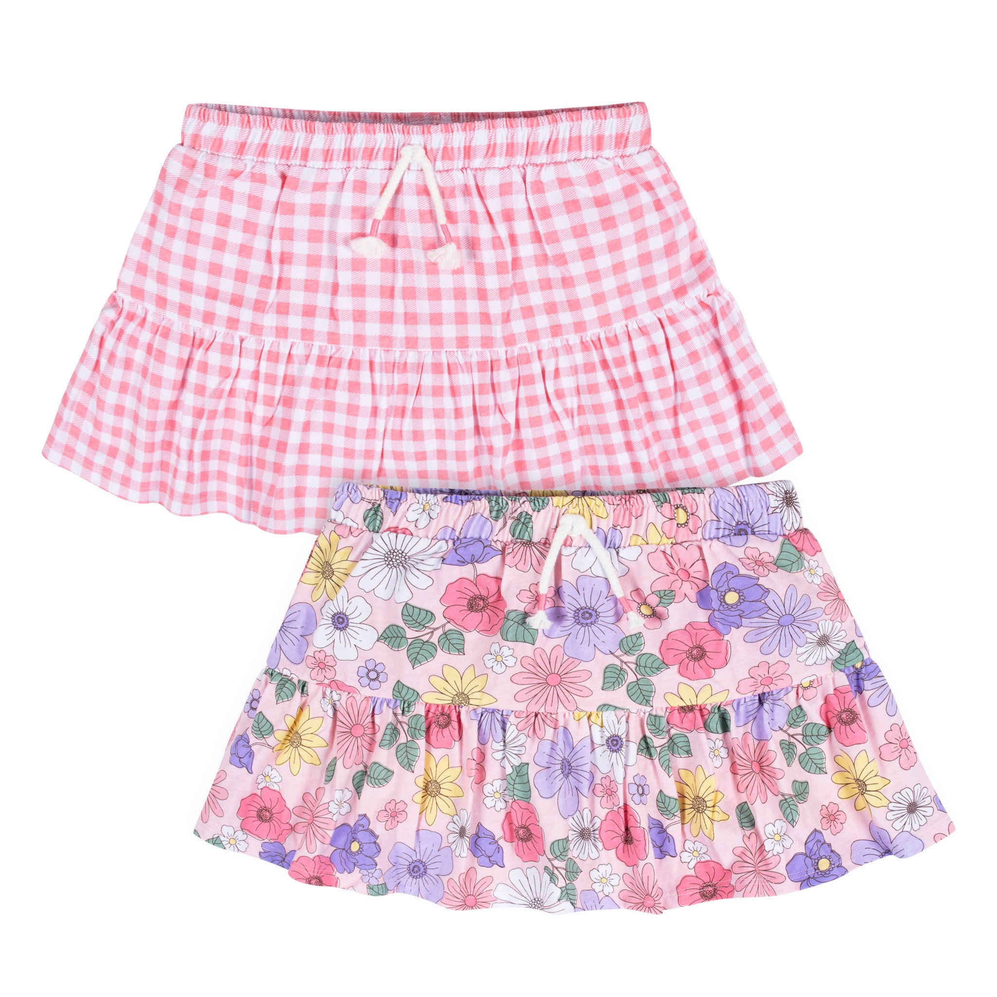 CASE of 2-Pack Infant and Toddler Girls Pink Floral Skorts-Gerber Childrenswear Wholesale