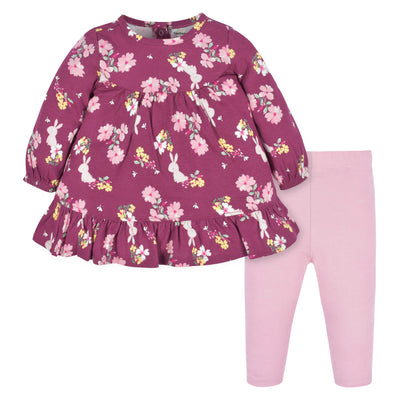 CASE of : 2-Piece Toddler Girls Bouquets Long Sleeve Dress & Leggings Set-Gerber Childrenswear Wholesale