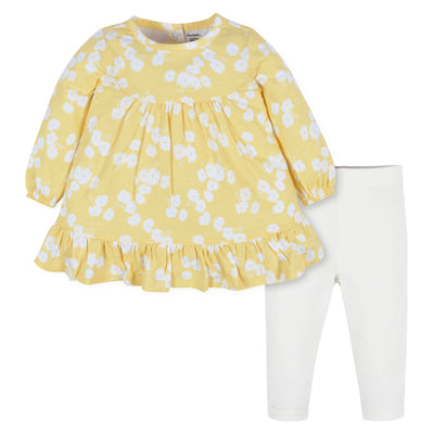 CASE of : 2-Piece Toddler Girls Golden Flowers Long Sleeve Dress & Leggings Set-Gerber Childrenswear Wholesale