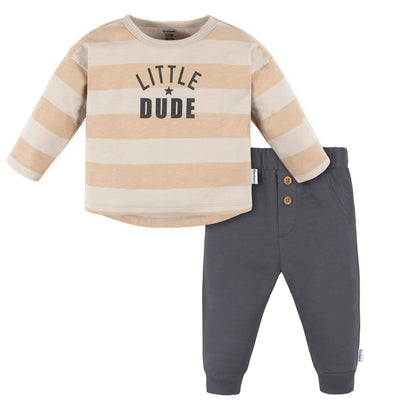 CASE of 2-Piece Baby Boys Little Dude Jogger Set-Gerber Childrenswear Wholesale