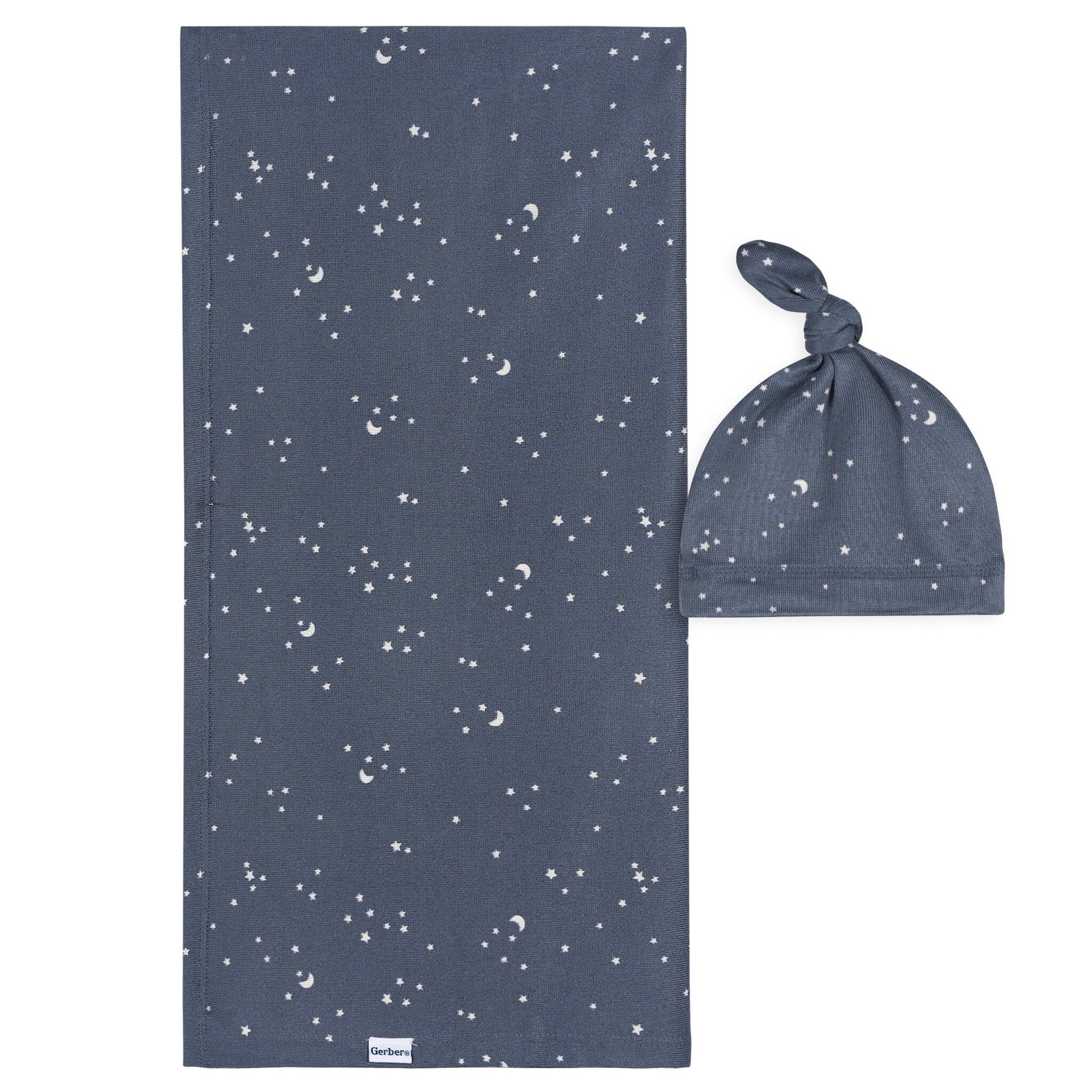 2-Piece Baby Boys Stars and Moon Swaddle and Cap Set-Gerber Childrenswear Wholesale