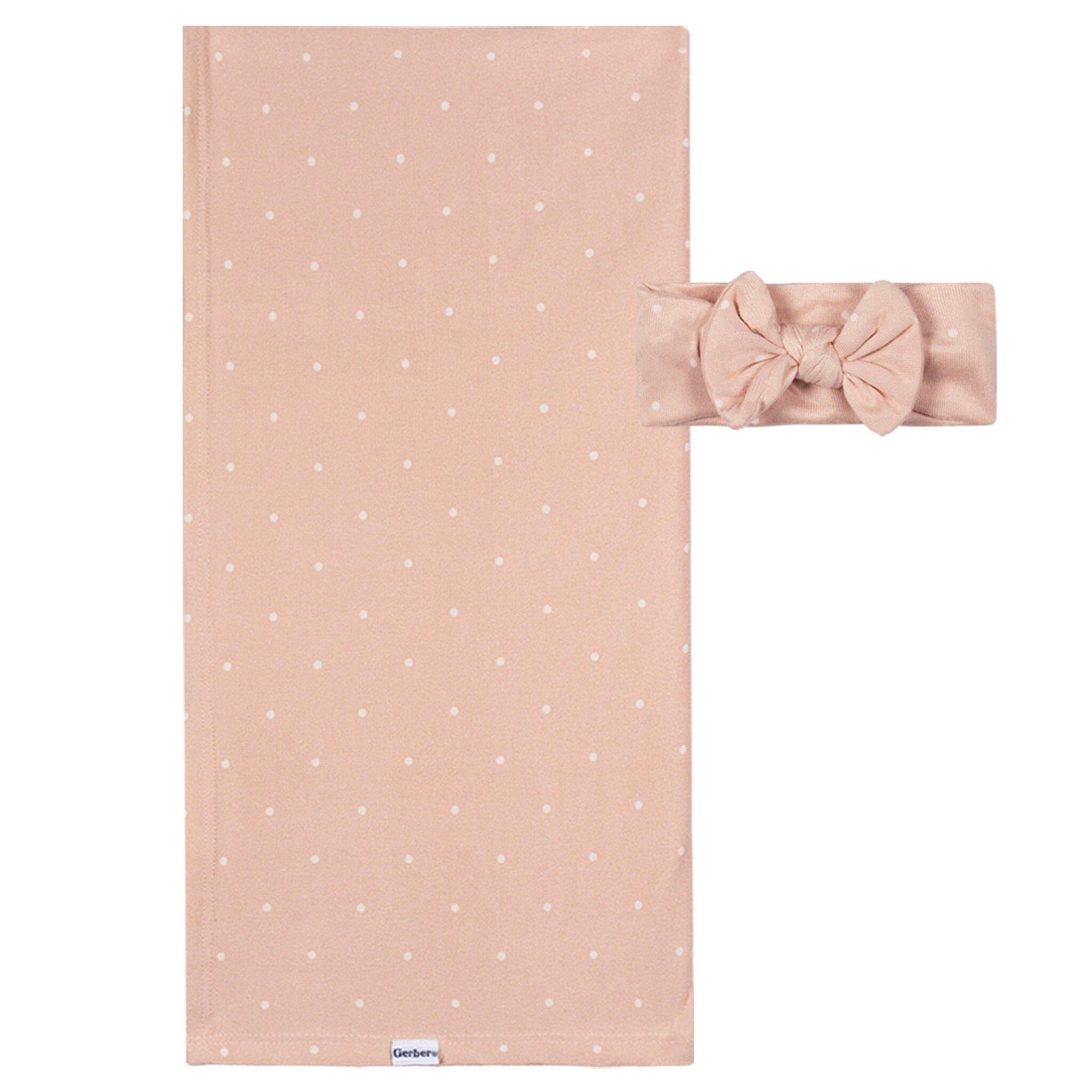 2-Piece Baby Girls Pear Floral Swaddle and Headband Set-Gerber Childrenswear Wholesale