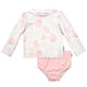 CASE of 2-Piece Baby Girls Shells Rashguard Set-Gerber Childrenswear Wholesale